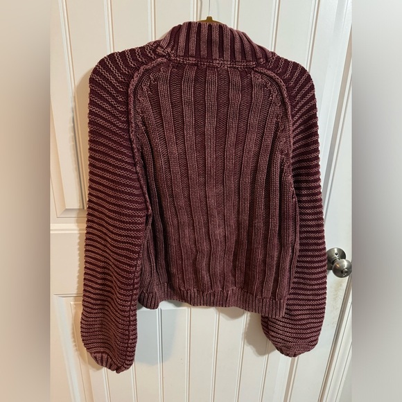 Free People Burgundy Sweetheart Mock Neck Sweater - Picture 6 of 6